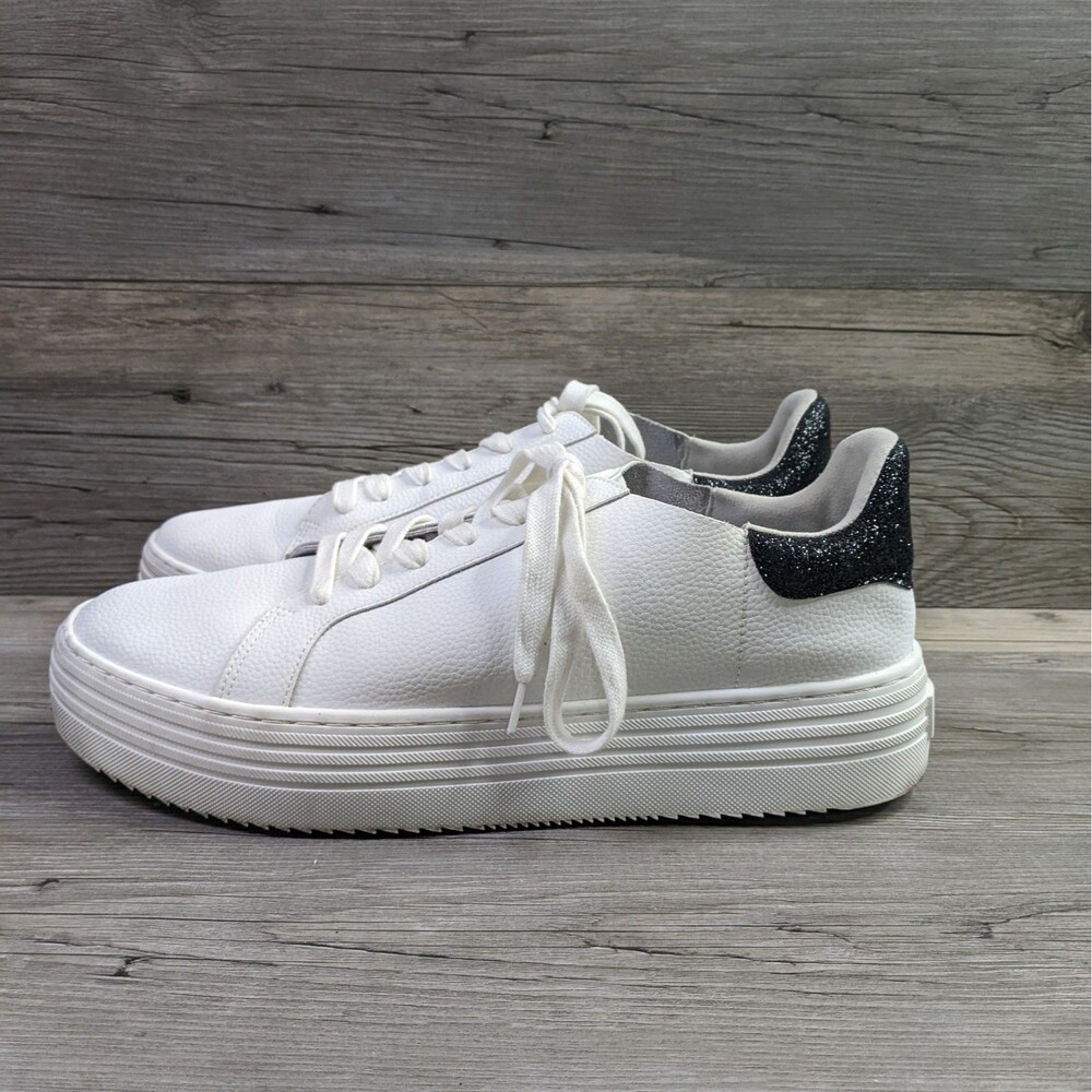 Joy Performance Comfort Women Leather Sneaker White Platform Size 11M